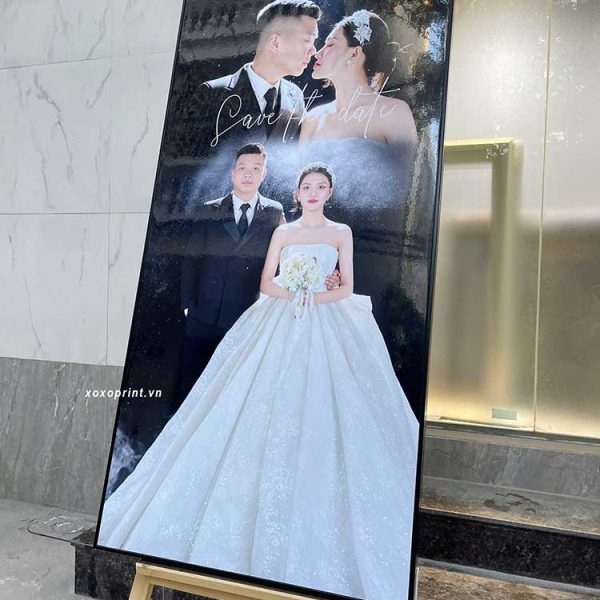 ảnh Cưới Khung Gỗ Nổi Màu đen