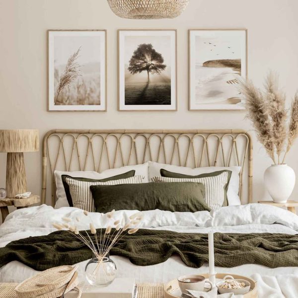Calm Bedroom Gallery Wall Nature Prints Mindfulness