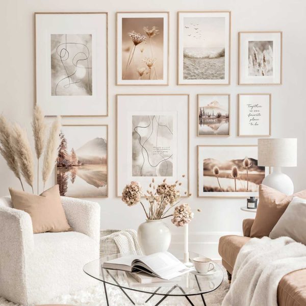 Calm Beige Gallery Wall Abstract Prints