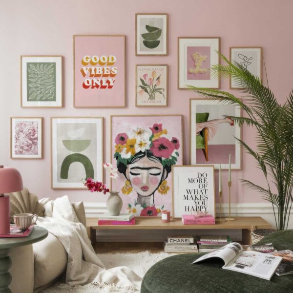 Pink And Pop Gallery Wall